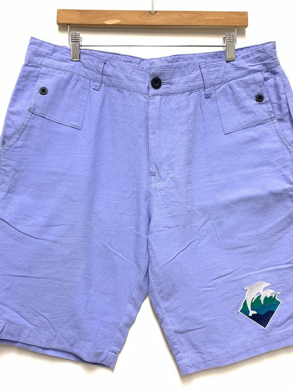 Pink Dolphin Shorts Mens Size 36 Blue Casual Cotton Drawstring